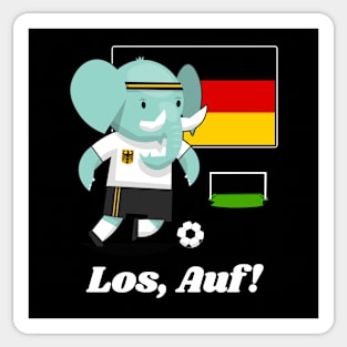 ⚽ Germany Football, Elephant Scores a Goal, Los Auf! Team Spirit Sticker